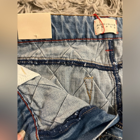 ALICE & OLIVIA JOSS HIGH RISE QUILTED EMBELLISHED MINI SKIRT SIZE 28 DENIM BLUE - Picture 5 of 7
